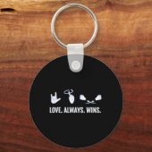 Love Altijd Wint ASL Deaf Awareness Sign Language Sleutelhanger (Achterkant)