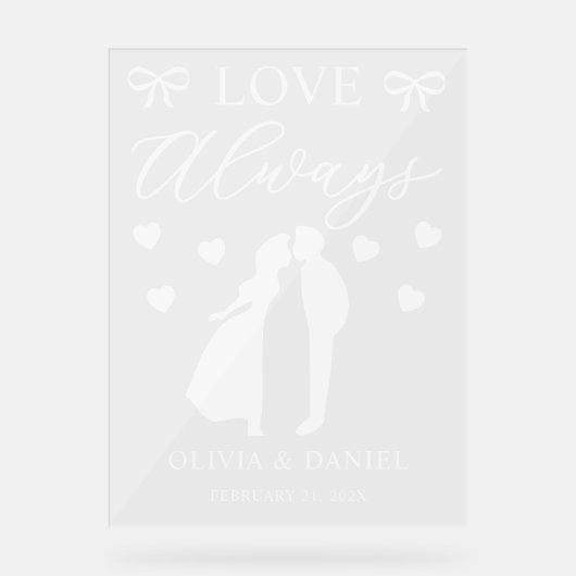 Love Always Custom Wedding Acryl Bord (Voorkant)