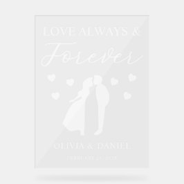 Love Always & Forever Personalized Wedding Acryl Bord