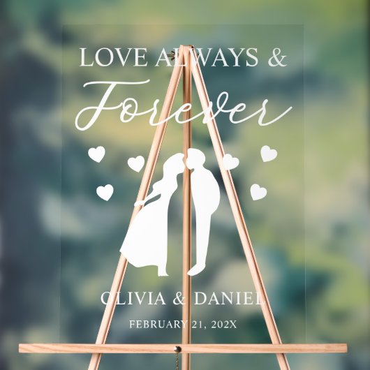 Love Always & Forever Personalized Wedding Acryl Bord (Neutraal)