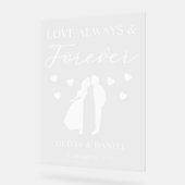 Love Always & Forever Personalized Wedding Acryl Bord (Hoek)