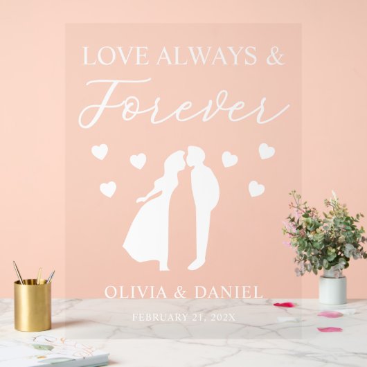 Love Always & Forever Personalized Wedding Acryl Bord (Huwelijk)