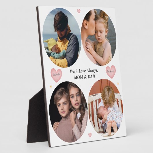 Love Always – Moeder & Vader 4-foto familieplaquet Fotoplaat (Zijkant)