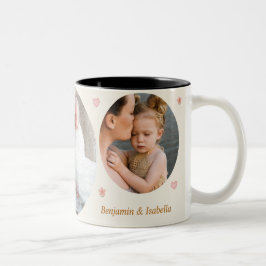 Love Always, Mom & Dad – Custom 3-Photo Mug Tweekleurige Koffiemok
