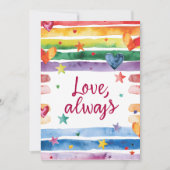 Love Always Rainbow Sticker, Watercolor Heart Kaart (Voorkant)