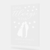 Love Always Wins Personalized Wedding Acryl Bord (Hoek)