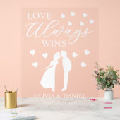 Love Always Wins Personalized Wedding Acryl Bord (Huwelijk)