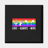 Love Always wint ASL Deaf Awareness Gay Pride LGB Magneet (Voorkant)