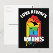 Love Always wint Gay LGBT Briefkaart (Voorkant / Achterkant)