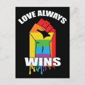 Love Always wint Gay LGBT Briefkaart (Voorkant)