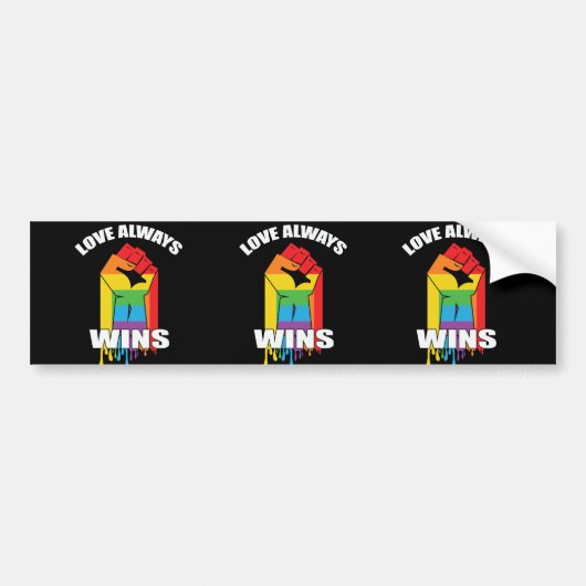 Love Always wint Gay LGBT Bumpersticker (Voorkant)
