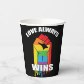 Love Always wint Gay LGBT Papieren Bekers (Achterkant)