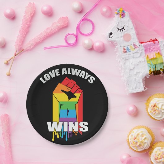 Love Always wint Gay LGBT Papieren Bordje (Feest)