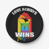 Love Always wint Gay LGBT Papieren Bordje (Voorkant)