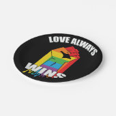 Love Always wint Gay LGBT Papieren Bordje (Gekanteld)