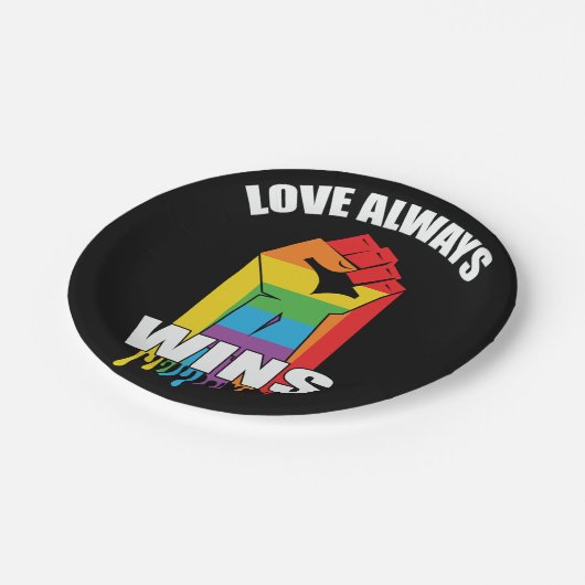 Love Always wint Gay LGBT Papieren Bordje (Gekanteld)