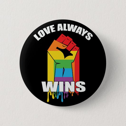 Love Always wint Gay LGBT Ronde Button 5,7 Cm (Voorkant)