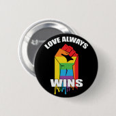 Love Always wint Gay LGBT Ronde Button 5,7 Cm (Voorkant /achterkant)