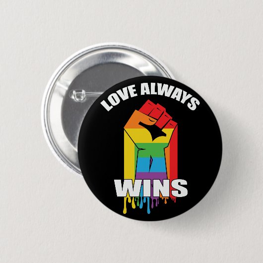 Love Always wint Gay LGBT Ronde Button 5,7 Cm (Voorkant /achterkant)