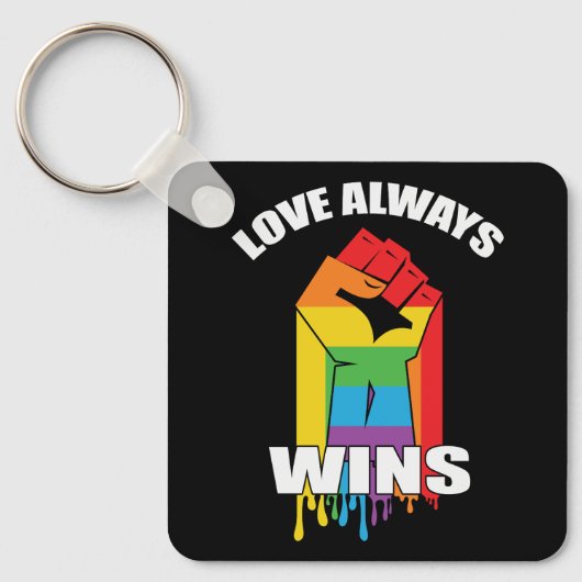 Love Always wint Gay LGBT Sleutelhanger (Voorkant)