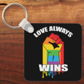 Love Always wint Gay LGBT Sleutelhanger (Voorkant)