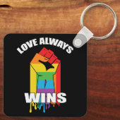 Love Always wint Gay LGBT Sleutelhanger (Achterkant)