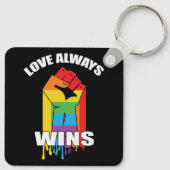 Love Always wint Gay LGBT Sleutelhanger (Achterkant)