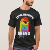 Love Always wint Gay LGBT T-shirt (Voorkant)