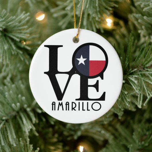 LOVE Amarillo Texas Keramisch Ornament (Boom)