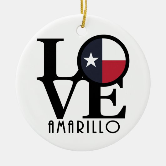 LOVE Amarillo Texas Keramisch Ornament (Voorkant)