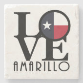 LOVE Amarillo Texas Stenen Onderzetter (Voorkant)