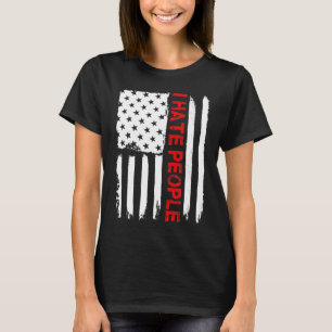 Love America I Hate People Grappig USA Flag Gift T-shirt