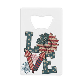 LOVE America Onafhankelijkheidsdag Creditkaart Flessenopener