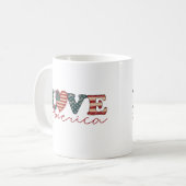 LOVE America Onafhankelijkheidsdag Koffiemok (Voorkant links)