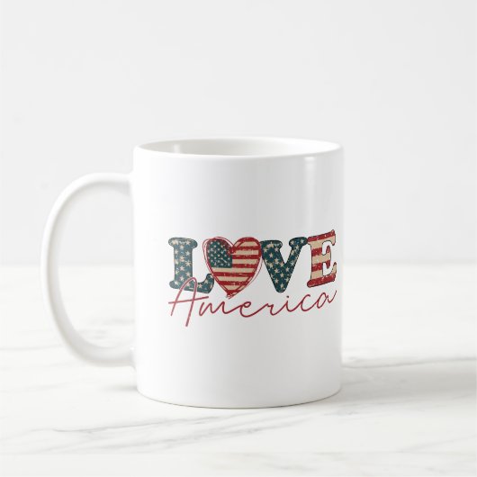 LOVE America Onafhankelijkheidsdag Koffiemok (Links)
