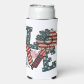 LOVE America Onafhankelijkheidsdag Seltzer Blikjeskoeler (Seltzer Achterkant)