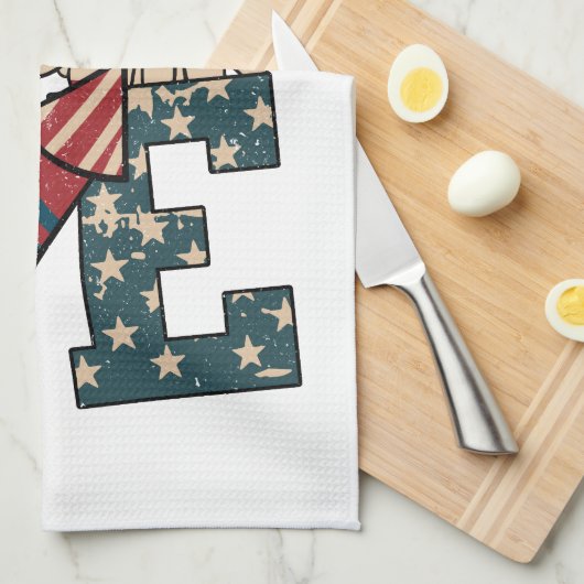 LOVE America Onafhankelijkheidsdag Theedoek (Quarter Fold)