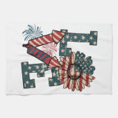 LOVE America Onafhankelijkheidsdag Theedoek (Horizontaal)