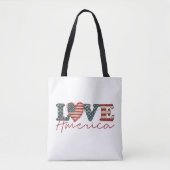LOVE America Onafhankelijkheidsdag Tote Bag (Voorkant)
