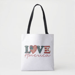 LOVE America Onafhankelijkheidsdag Tote Bag