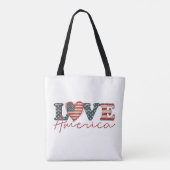 LOVE America Onafhankelijkheidsdag Tote Bag (Achterkant)