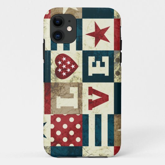 Love America Patriotic Case-Mate iPhone Case (Achterkant)