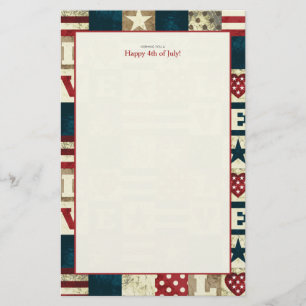 Love America Patriotic op 4 juli Briefpapier