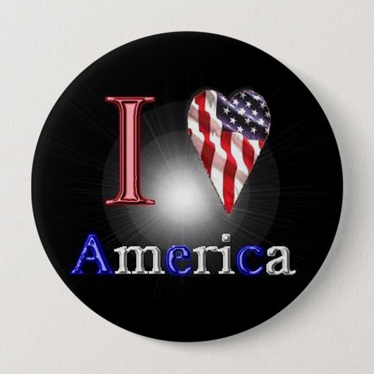 Love America Ronde Button 4,0 Cm (Voorkant)