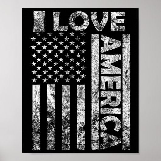 Love America Shirt USA Flag 4 juli Independence Poster (Voorkant)
