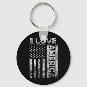 Love America Shirt USA Flag 4 juli Independence Sleutelhanger