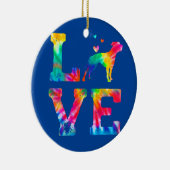 Love American Bulldog Tie Dye Dog Dad Keramisch Ornament (Rechts)