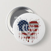 Love American Flag Ronde Button 7,6 Cm (Voorkant /achterkant)