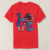 LOVE American Flag Sunflower , 4 juli T-shirt (Design voorkant)