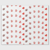 Love American Football - Gridiron Fans Heart Cadeaupapier (Vlak)